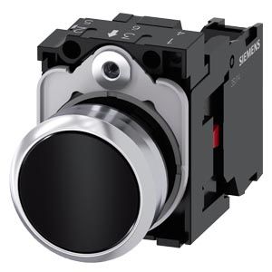 3SU11500AB101CA0 — Pulsador 22 mm redondo de metal, brillante