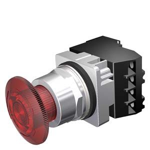 52PR8DRAB — Pulsador de jalar montado iluminado, 24 V, rojo completo, 1NA+1NC, LED