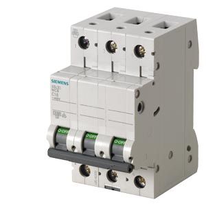 5SL33067MB — Interruptor termomagnético riel DIN 3 polos 6 A curva C 4.5 kA