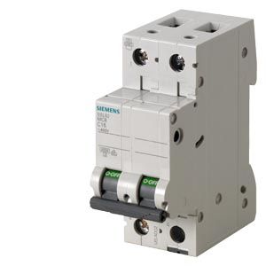 5SL62067CC — Interruptor termomagnético riel DIN 2 polos 6 A curva C 6 kA