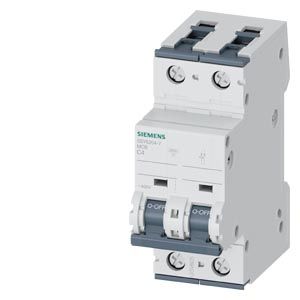 5SY62047 — Interruptor termomagnético riel DIN 2 polos 4 A curva C 6 kA