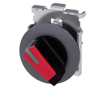 3SU10622DF200AA0 — Selector de palanca iluminable 30 mm redondo, frente metálico