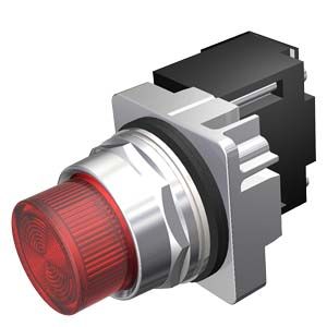 52PL4E2 — Luz piloto, rojo, 120 V, incandescente