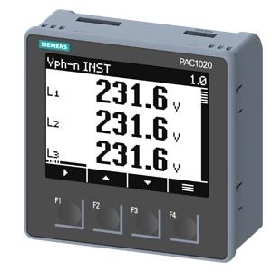 7KM10200BA011DA0 — Medidor SENTRON PAC1020 96x96 mm para panel, Modbus RTU, 400/230 V, X/5 A