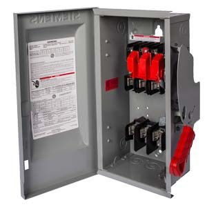 HF322NR — Interruptor de seguridad fusible 3 polos 60 A 240 V 4 hilos servicio pesado NEMA 3R