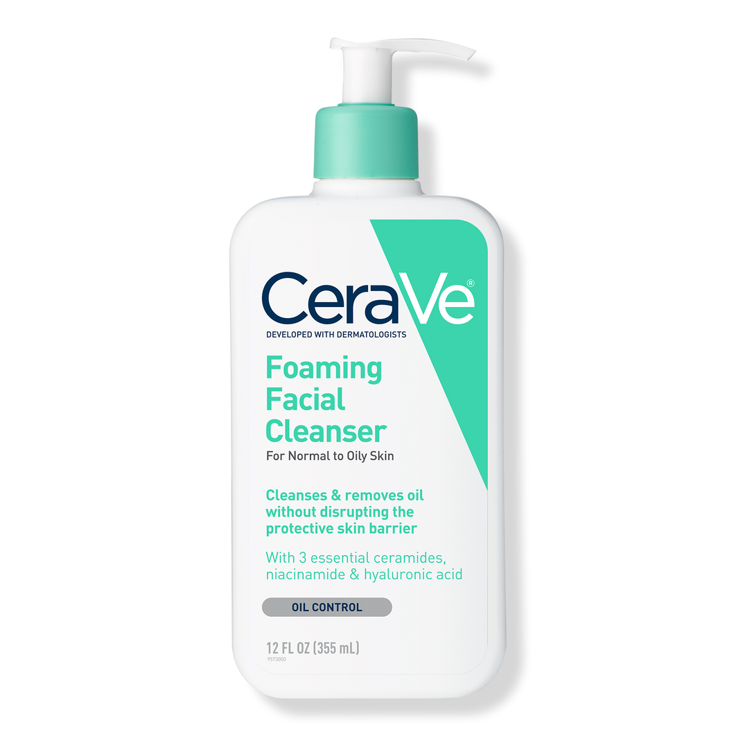 Cerave Foaming Facial Cleanser for Balanced to Oily Skin - 12oz