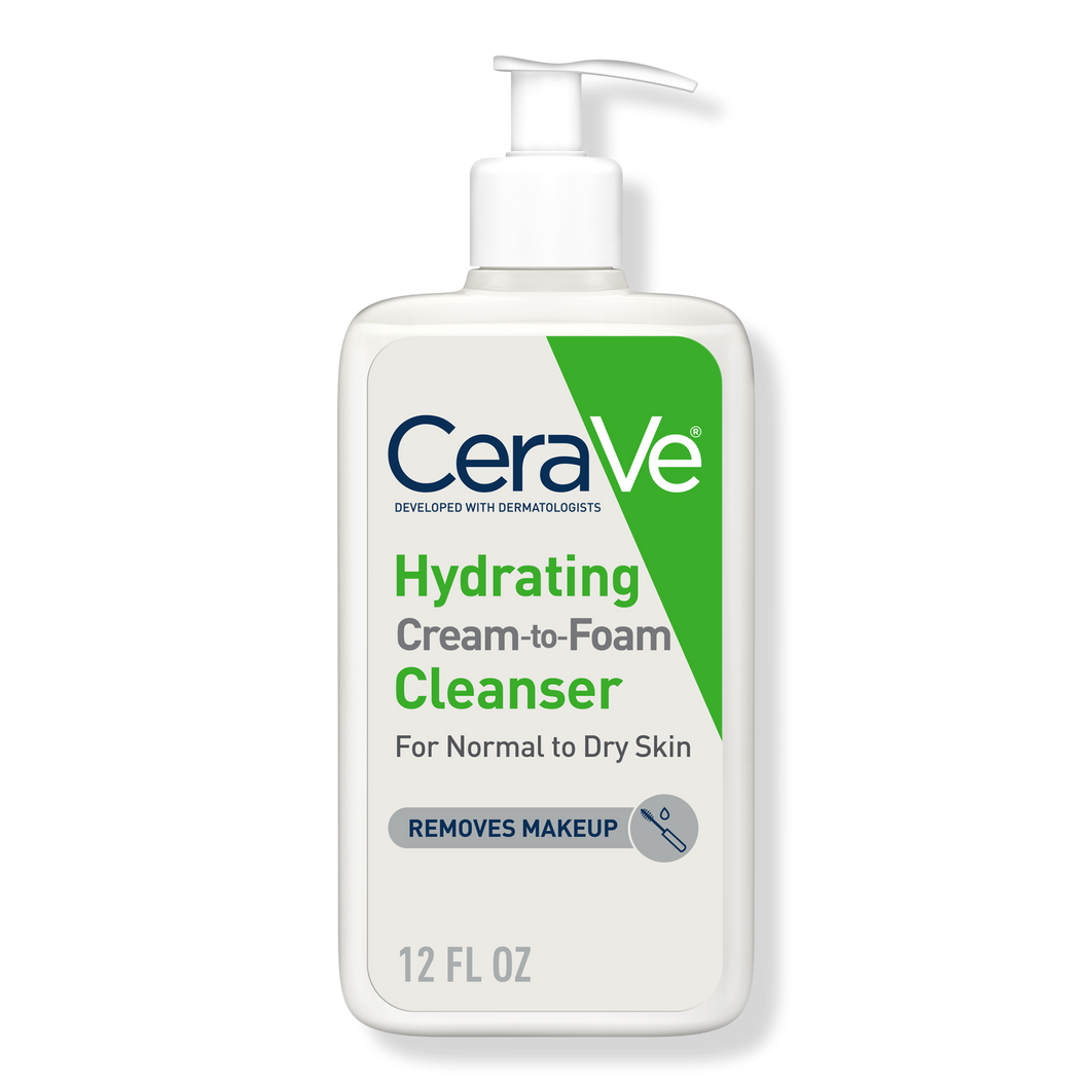 Cerave Hydrating Cream-to-Foam Face Wash for Balanced to Dry Skin - 12oz