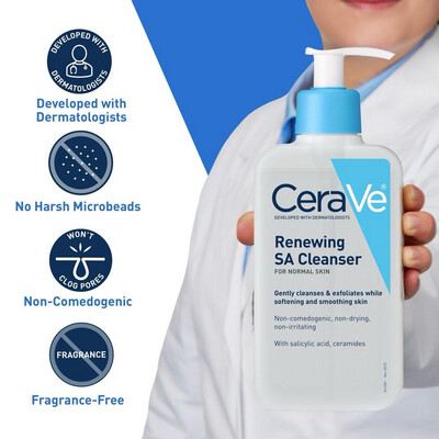 Cerave Renewing SA Cleanser with Salicylic Acid for Balanced Skin 
