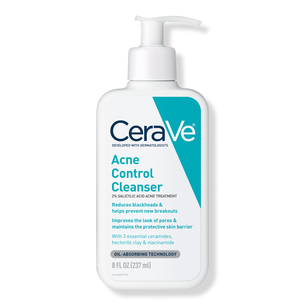 Cerave Acne Control Cleanser with 2% Salicylic Acid for Acne Prone Skin - 8oz