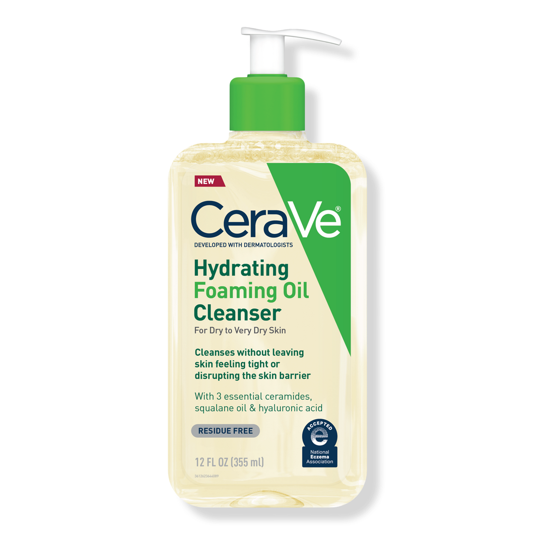 Cerave Hydrating Foaming Oil Cleanser with Hyaluronic Acid for Dry Skin - 12oz
