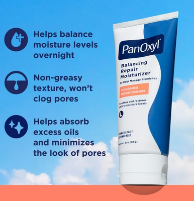 PanOxyl PM Balancing Repair Moisturizer, Niacinamide &amp; Ceramides
