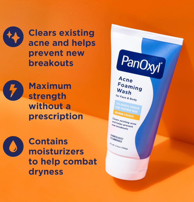 PanOxyl 10% Benzoyl Peroxide Acne Creamy Wash for Face &amp; Body