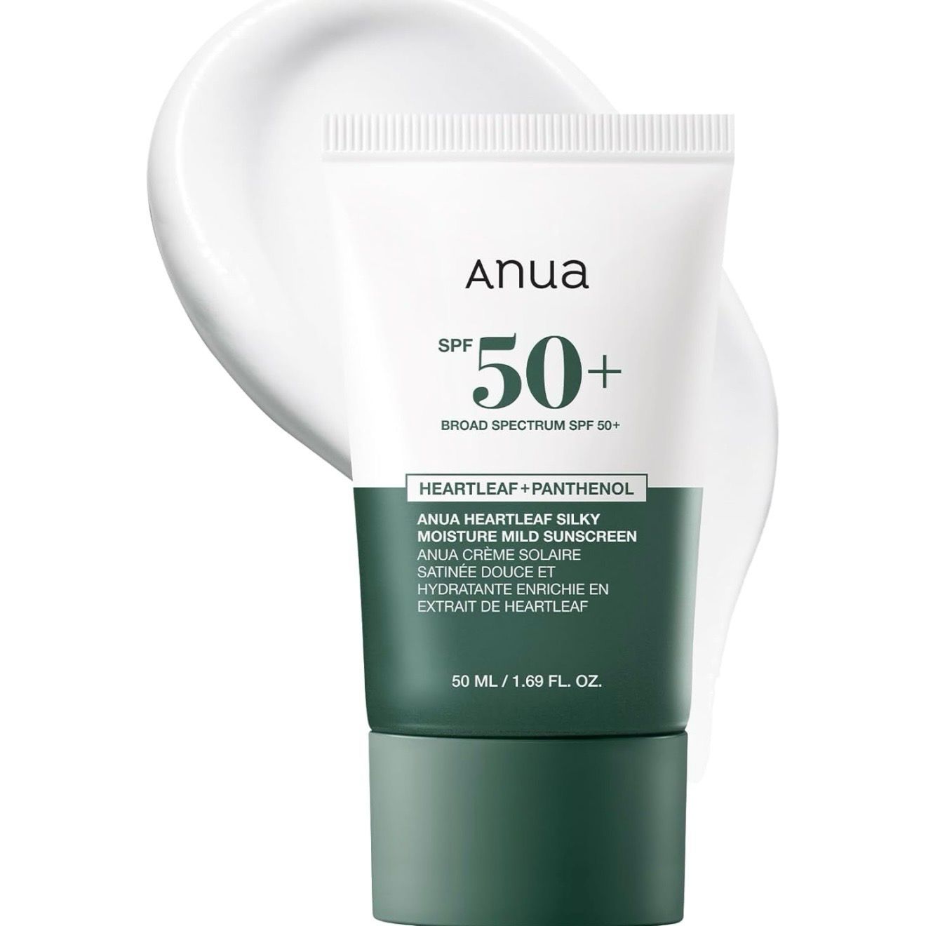 Anua Heartleaf Silky Moisture Mild Sunscreen, Broad Spectrum SPF 50+