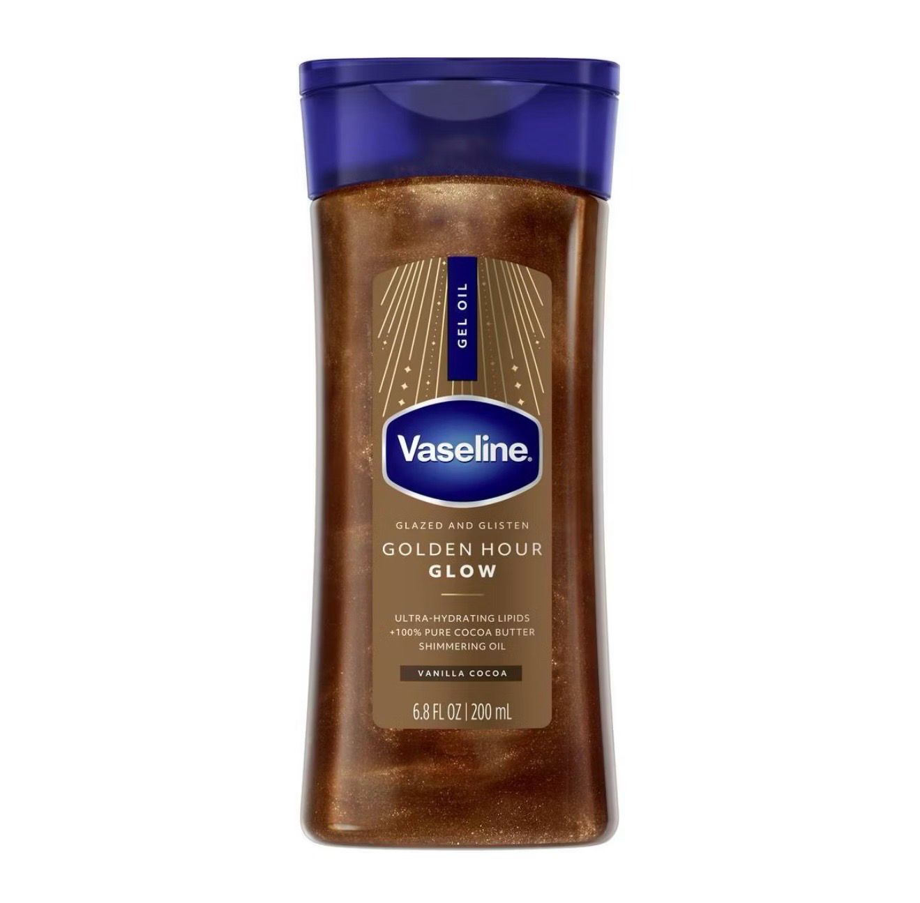 Vaseline Glazed &amp; Glisten Vanilla Cocoa Shimmering Gel Body Oil - Golden Hour Glow