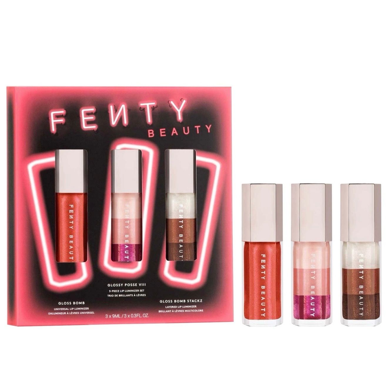 FENTY Beauty Glossy Posse VIII 3-Piece Lip Luminizer Set