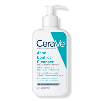 Cerave Acne Control Cleanser with 2% Salicylic Acid for Acne Prone Skin - 8oz