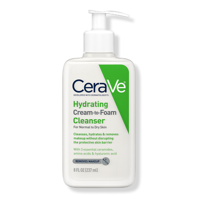Cerave Hydrating Cream-to-Foam Face Wash for Balanced to Dry Skin - 8oz
