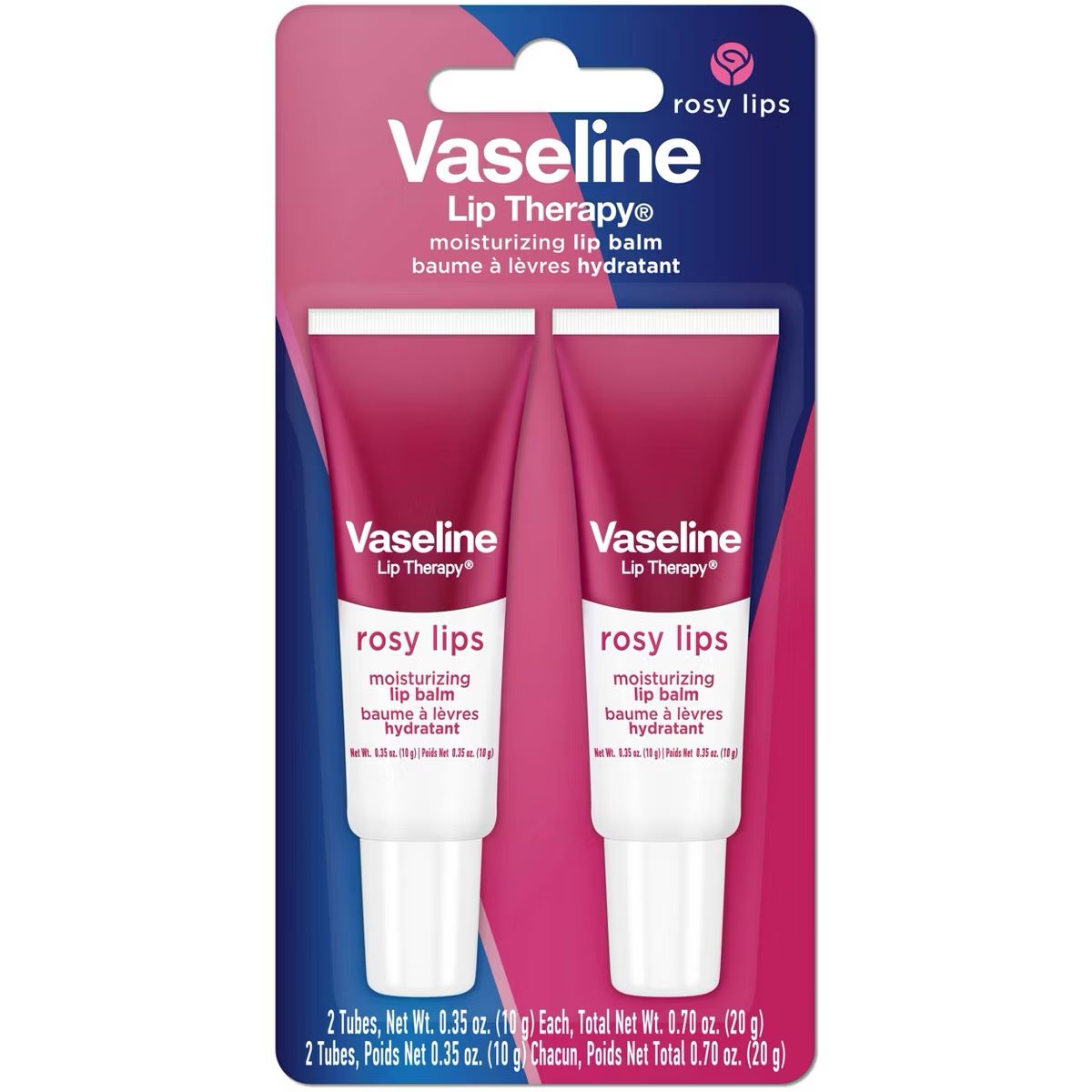 Vaseline Lip Therapy Travel Size Rosy Lip Balm - 2pk