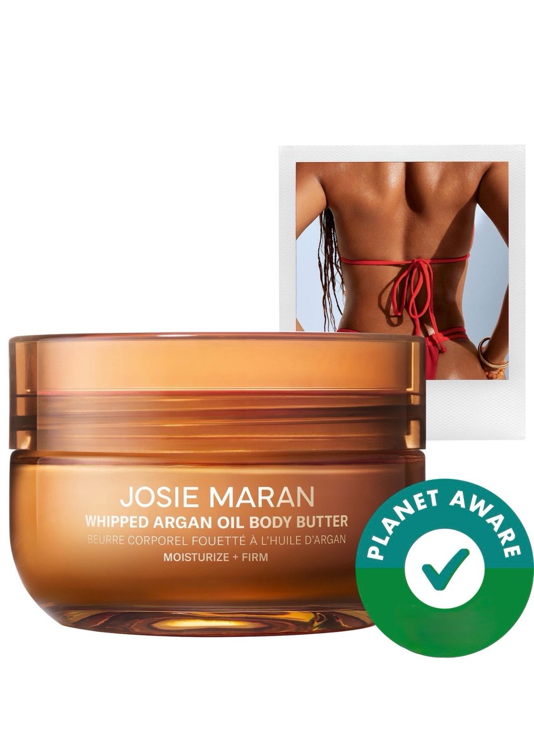 Josie Maran Whipped Argan Oil Refillable Firming Body Butter Jar - Golden Hour