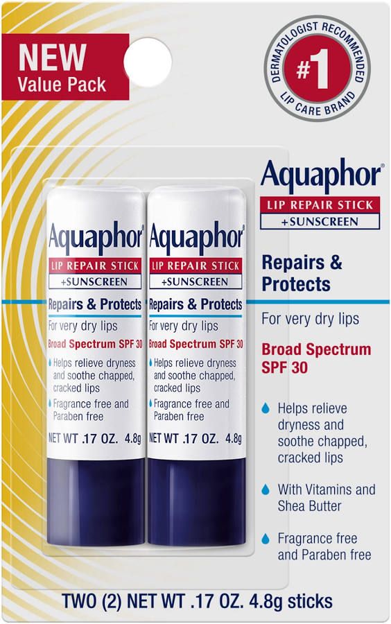 Aquaphor Lip Repair &amp; Protect Lip Balm, 2 CT