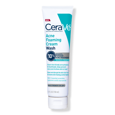Cerave Acne Foaming Cream Wash BPO 4% for Face &amp; Body