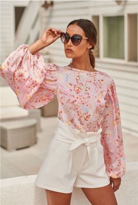 Cayla Paisley Paradise Valley Long Sleeve Crop Top