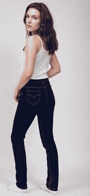 Pantalones Bootcut para Mujer con Flare en Azul Oscuro