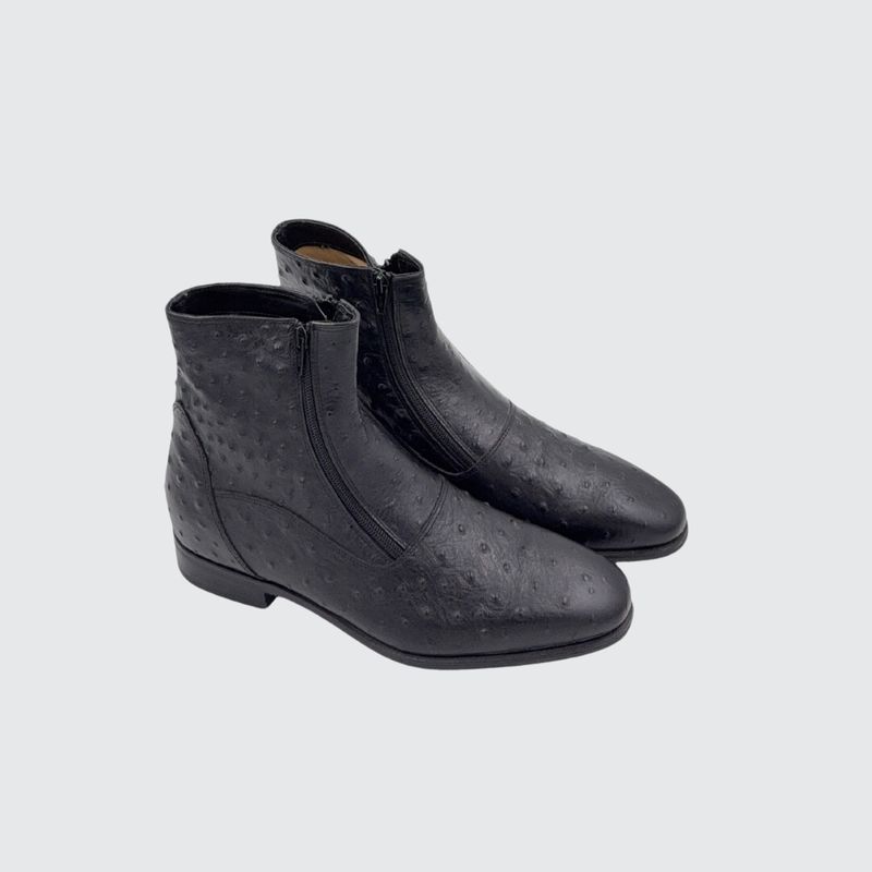 Custom ankle boot model 01 Ostrich black