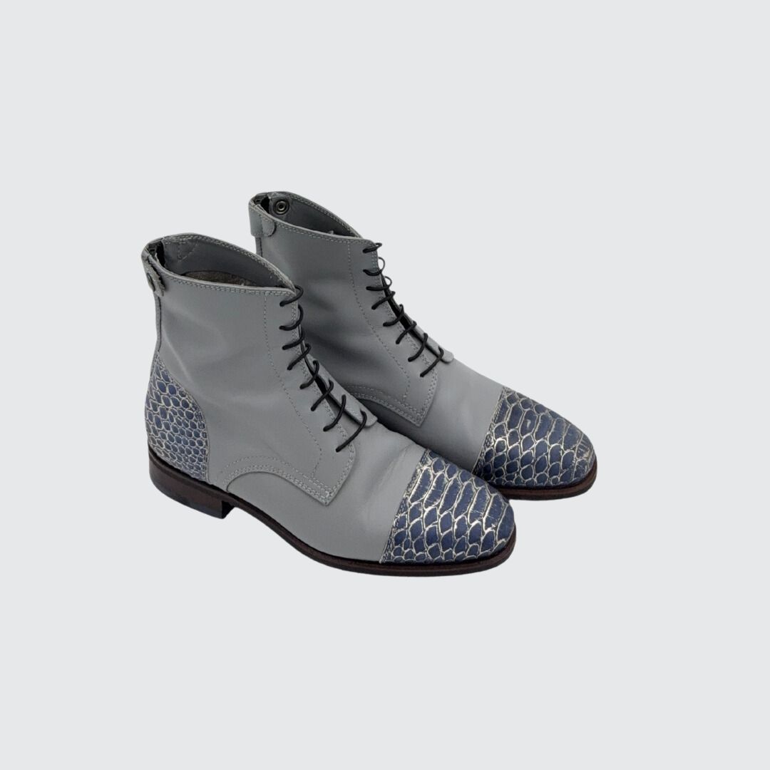 Custom ankle boots light blue