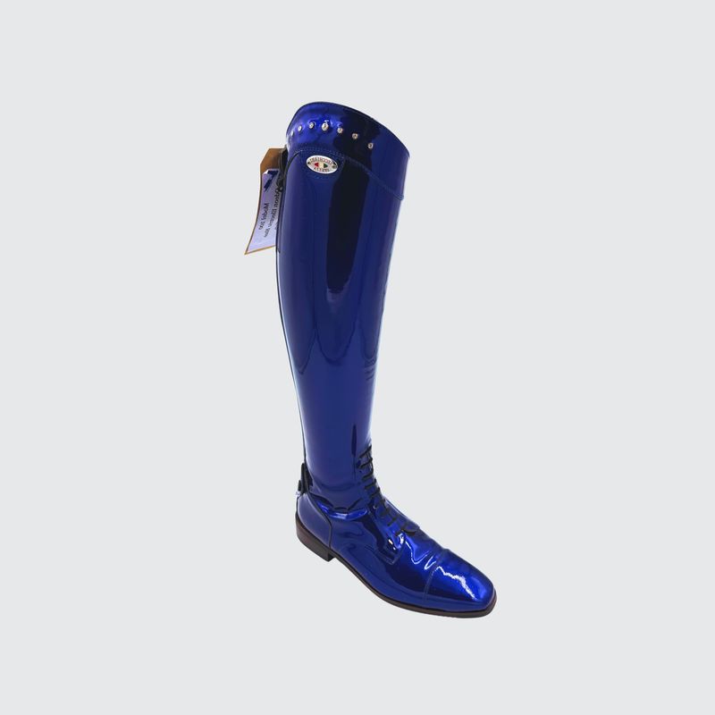 Custom Boots Electric Blue with a Crystal Top and Laces