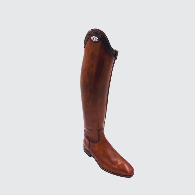 Custom Dressage Boots  Antique Brown With Punched Top