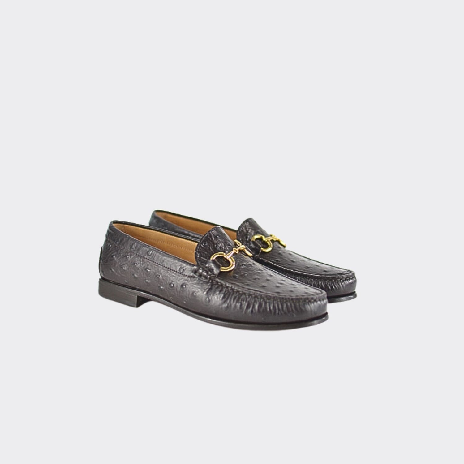 Dark Brown Ostrich Loafer