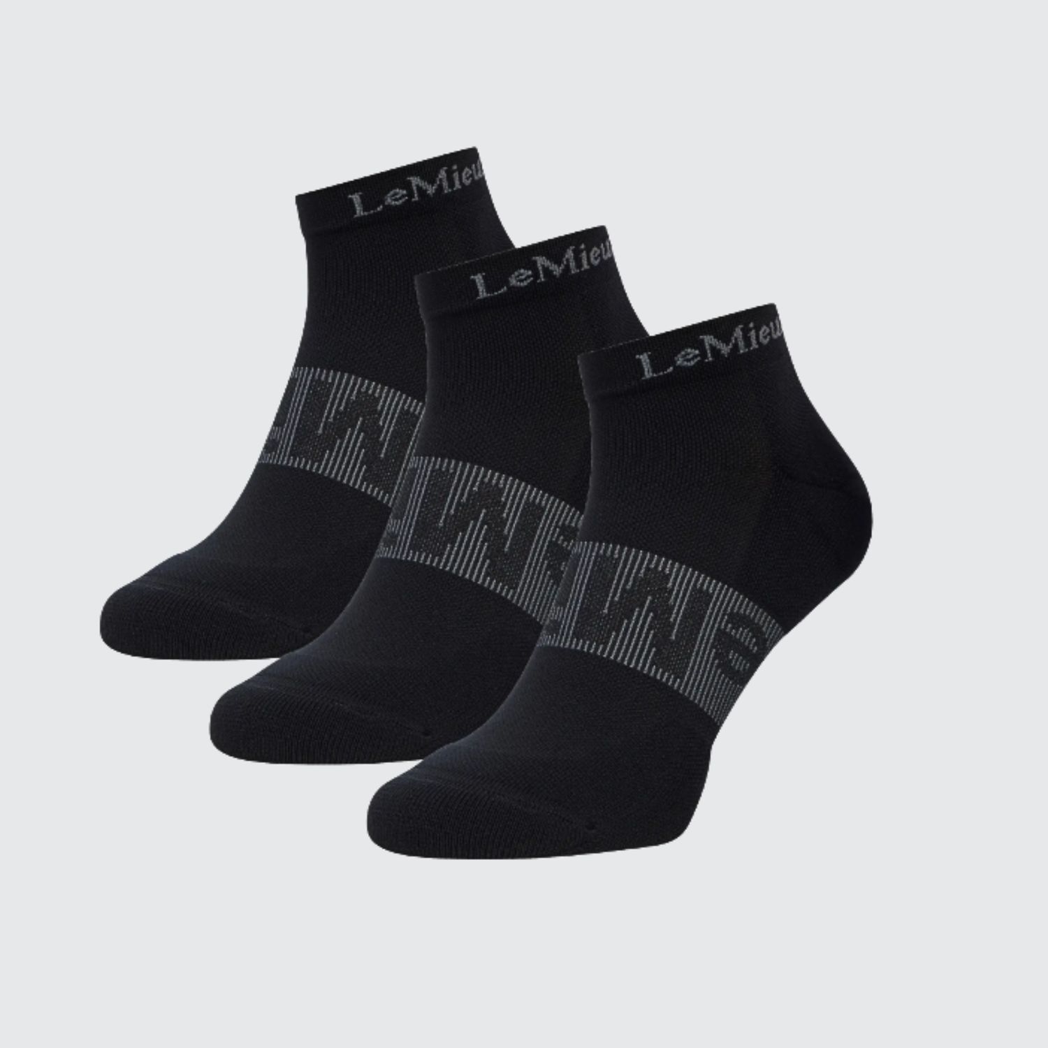 Trainer Socks 3 Pack Black Large Black