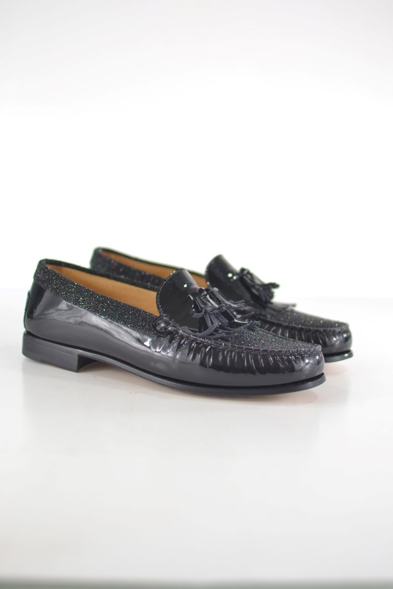 Black and Glitter Loafer
