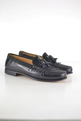 Black and Glitter Loafer