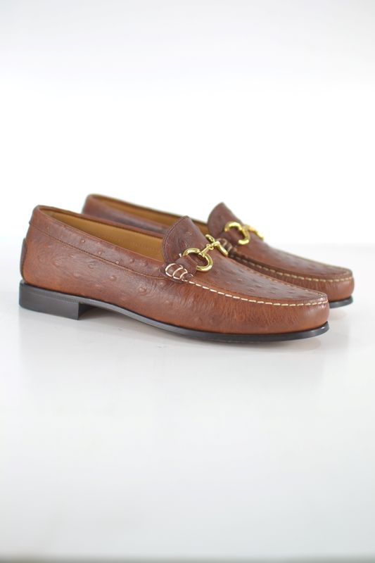 Tan Ostrich Loafer