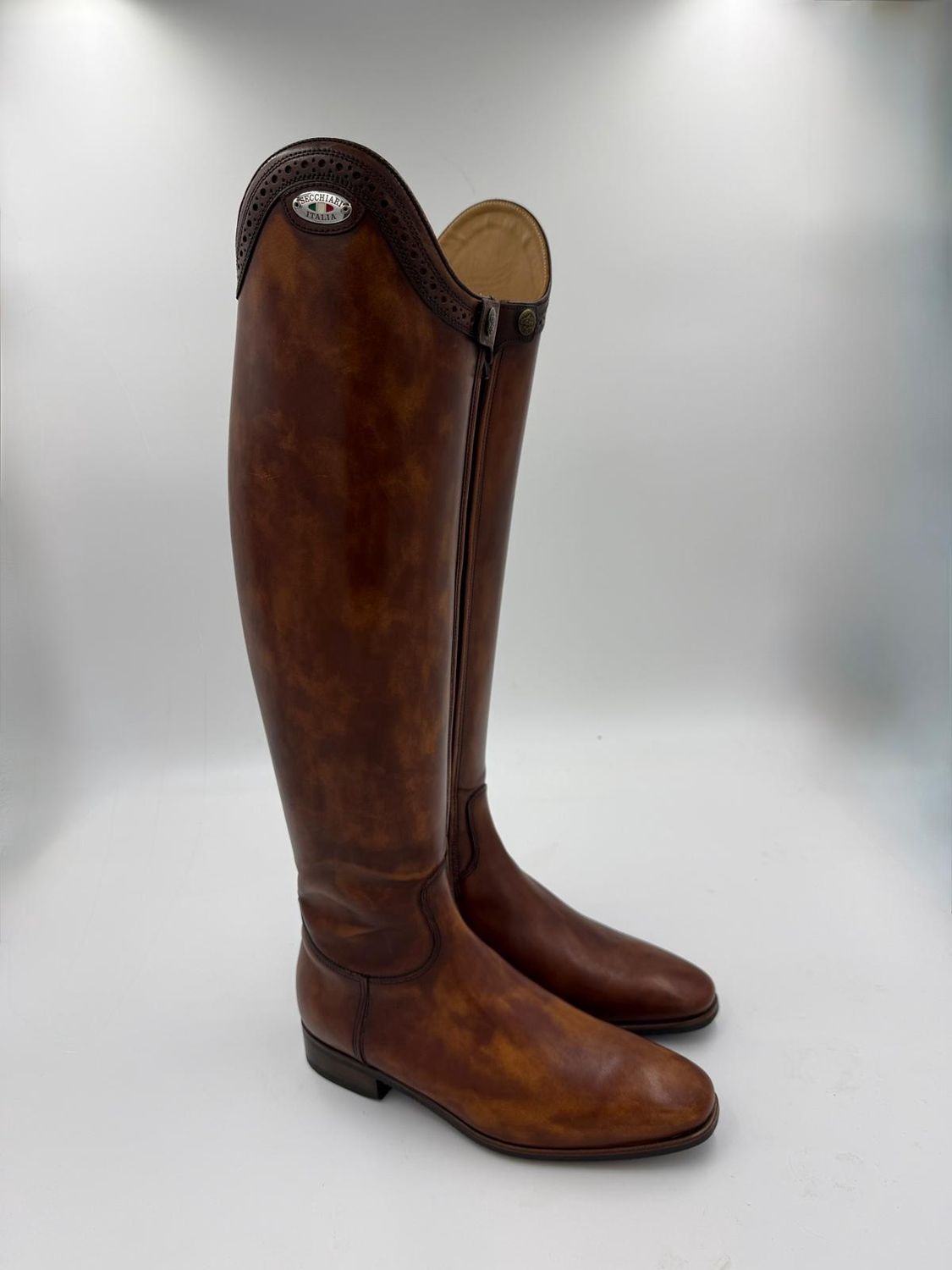 Custom Dressage Boots  Antique Brown With Punched Top size 38