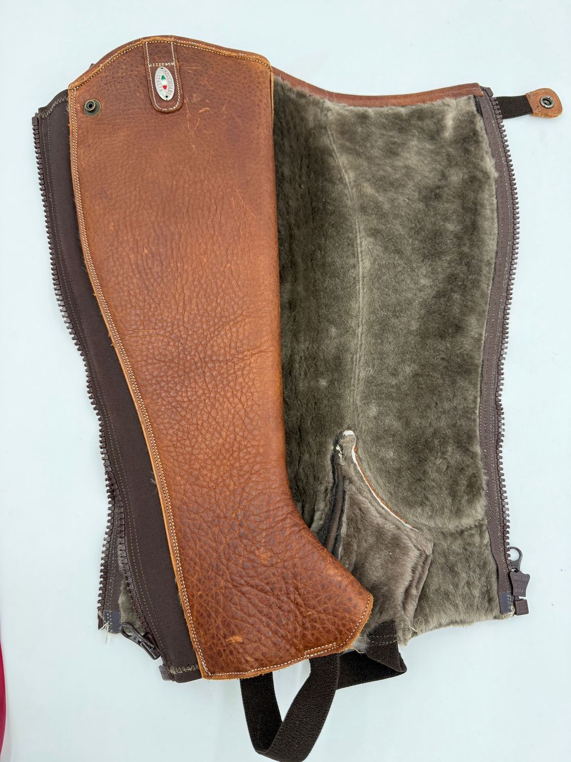 Sheepskin lined ex-demo belgio chaps - size S