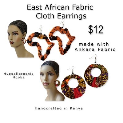 Cloth Earrings - African Fabric