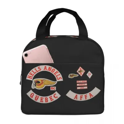 Hells Angels Logo Lunch Bags Insulated Bento Box Portable Lunch Tote Resuable Picnic Bags Cooler Thermal Bag for Woman Student