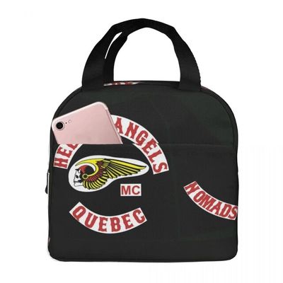 Hells Angels Logo Lunch Bags Insulated Bento Box Portable Lunch Tote Resuable Picnic Bags Cooler Thermal Bag for Woman Student