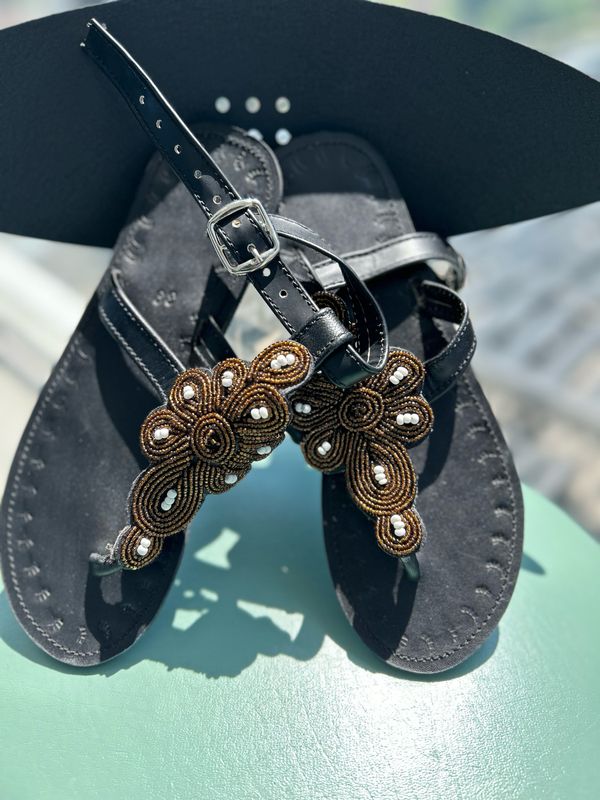 Ebony Gems Masai Sandals Ankle Belt