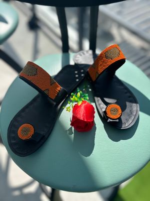 Orange Gold Dandelion Sandals