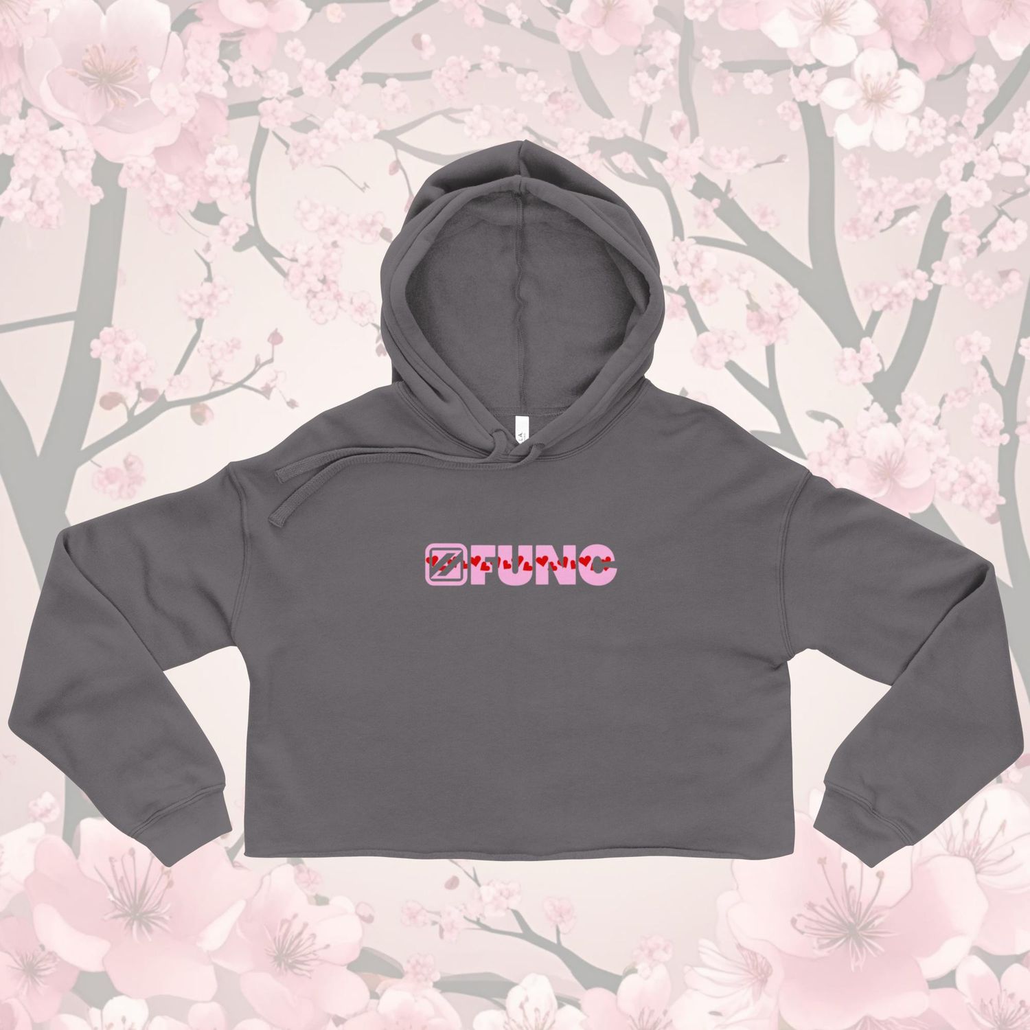 Z-FUNC &quot;I Heart&quot; Brand Logo Women&#39;s Crop Hoodie