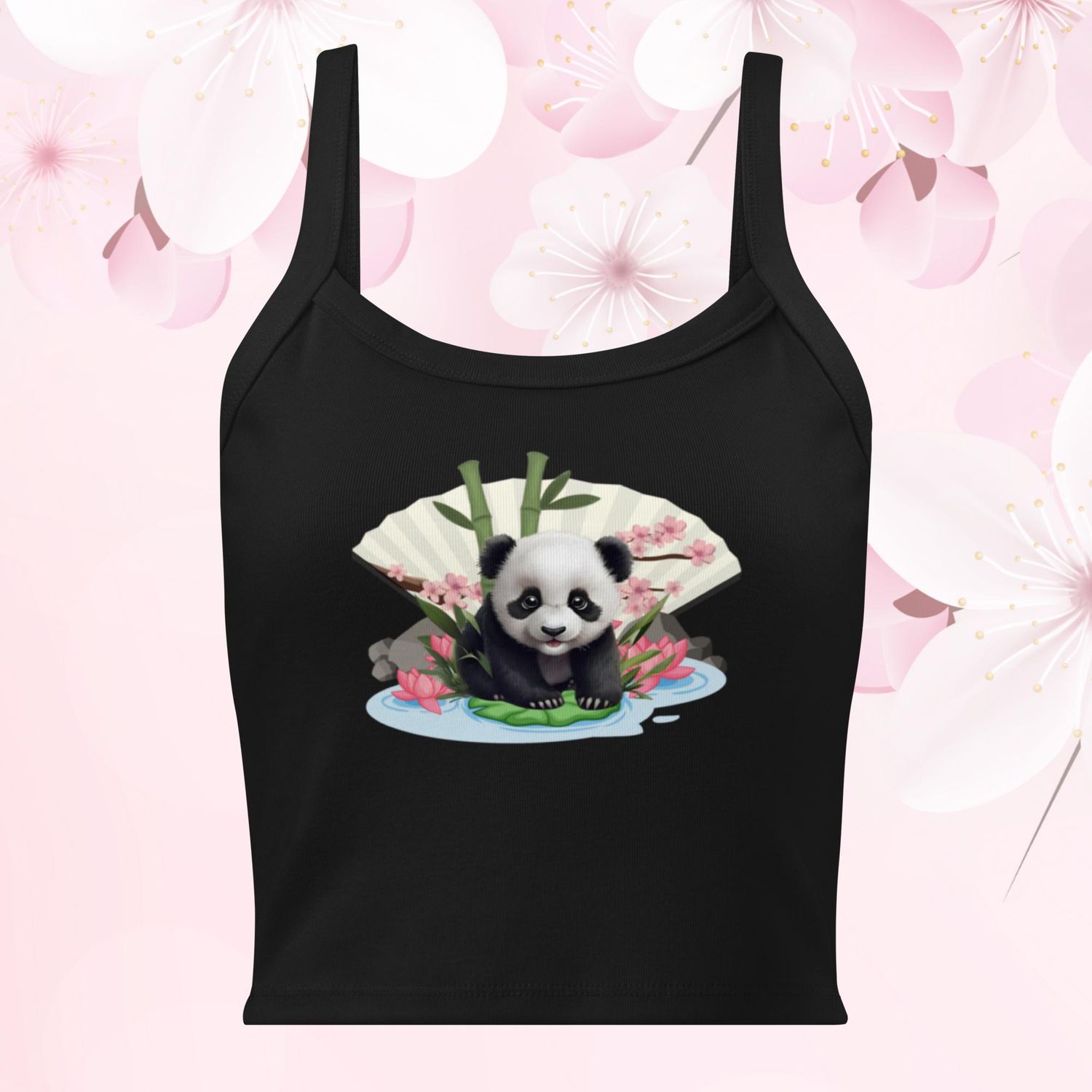 Women’s &quot;Baby Panda&quot; Micro-rib Tank Top