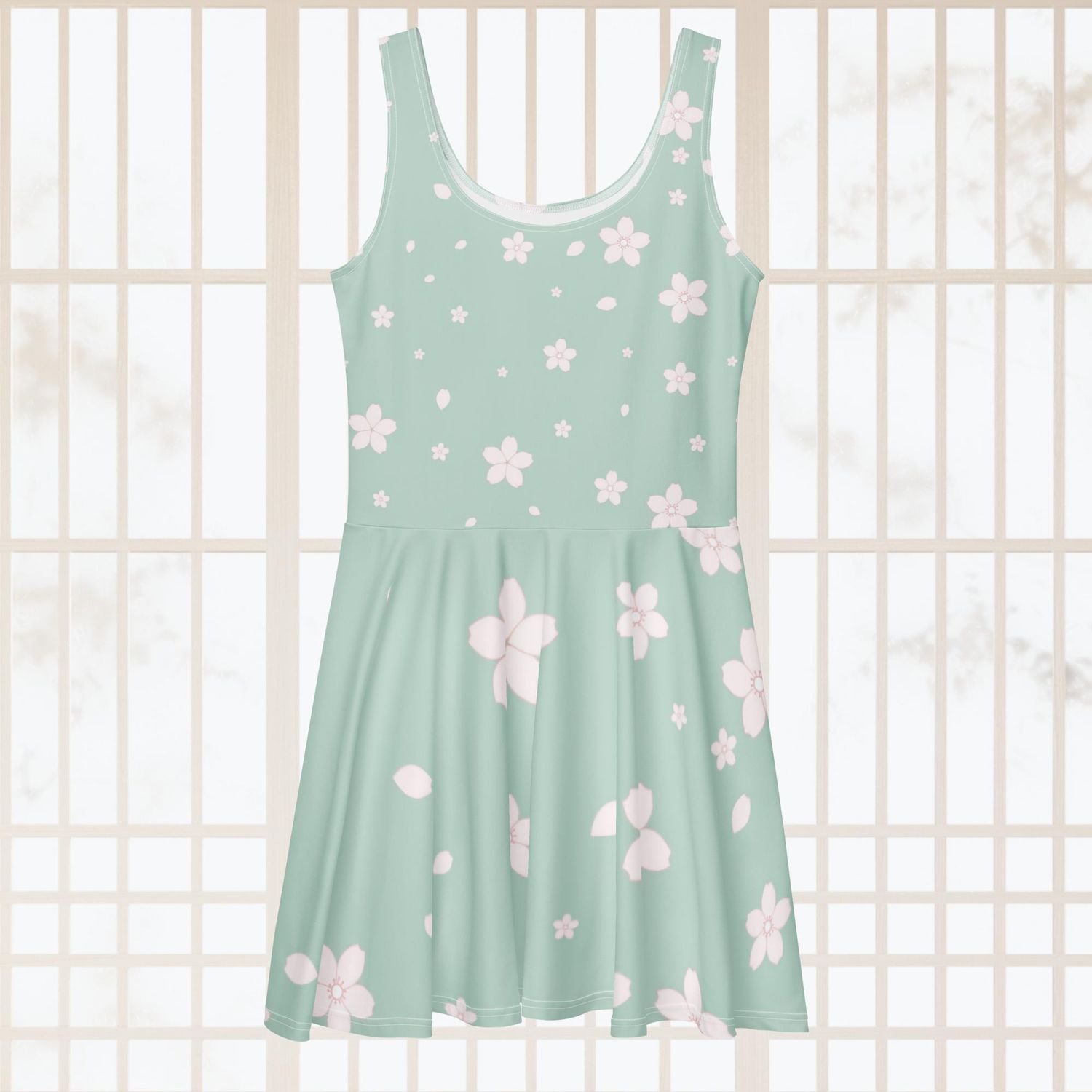 Sakura Print Skater Dress
