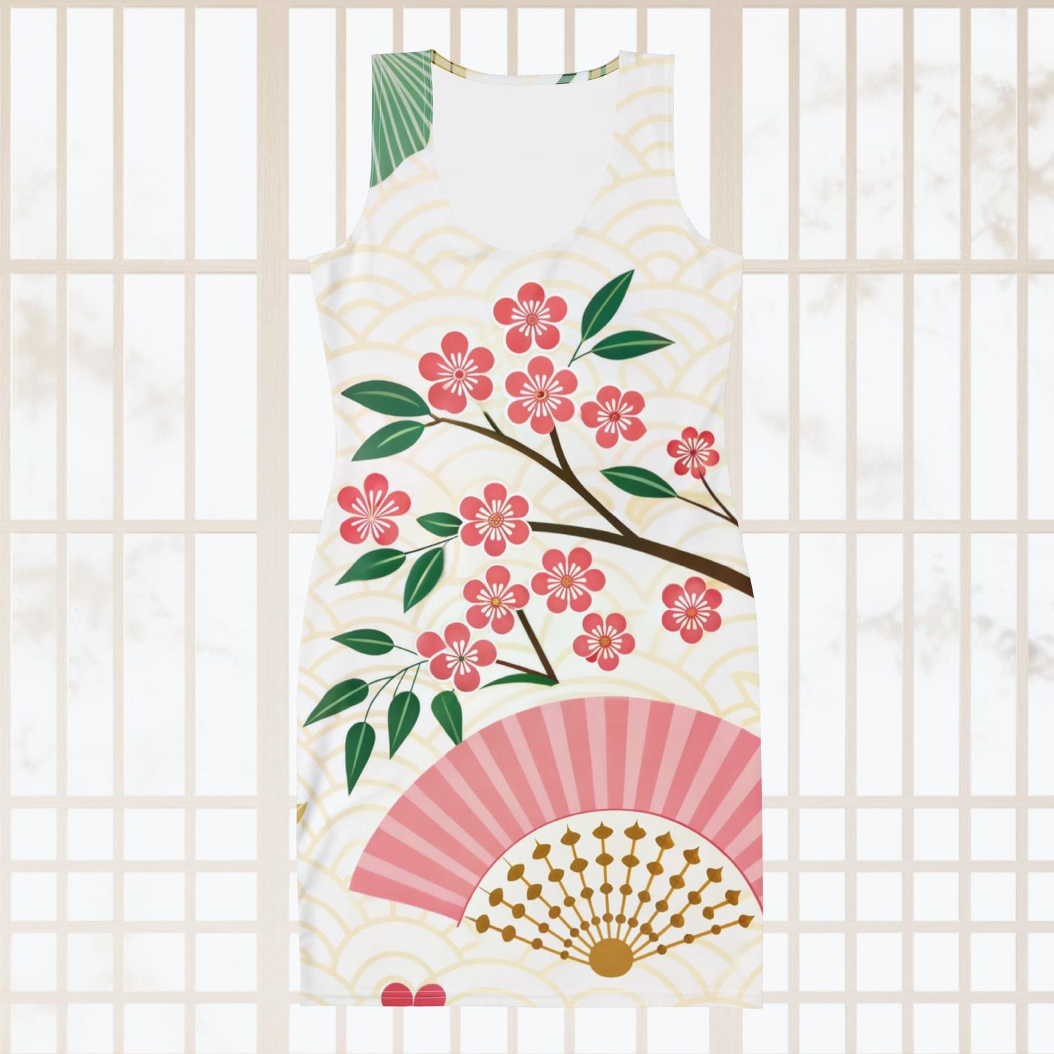 Asian Style Print 3 Bodycon dress