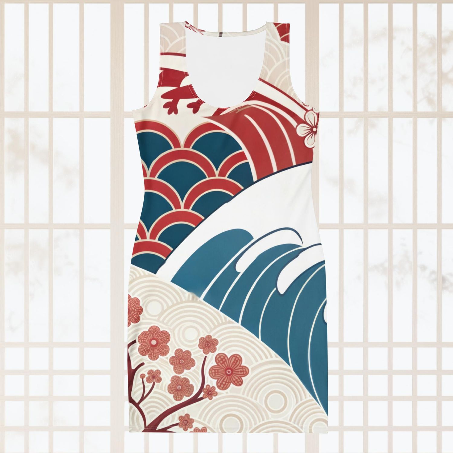 Asian Style Print 2 Bodycon dress