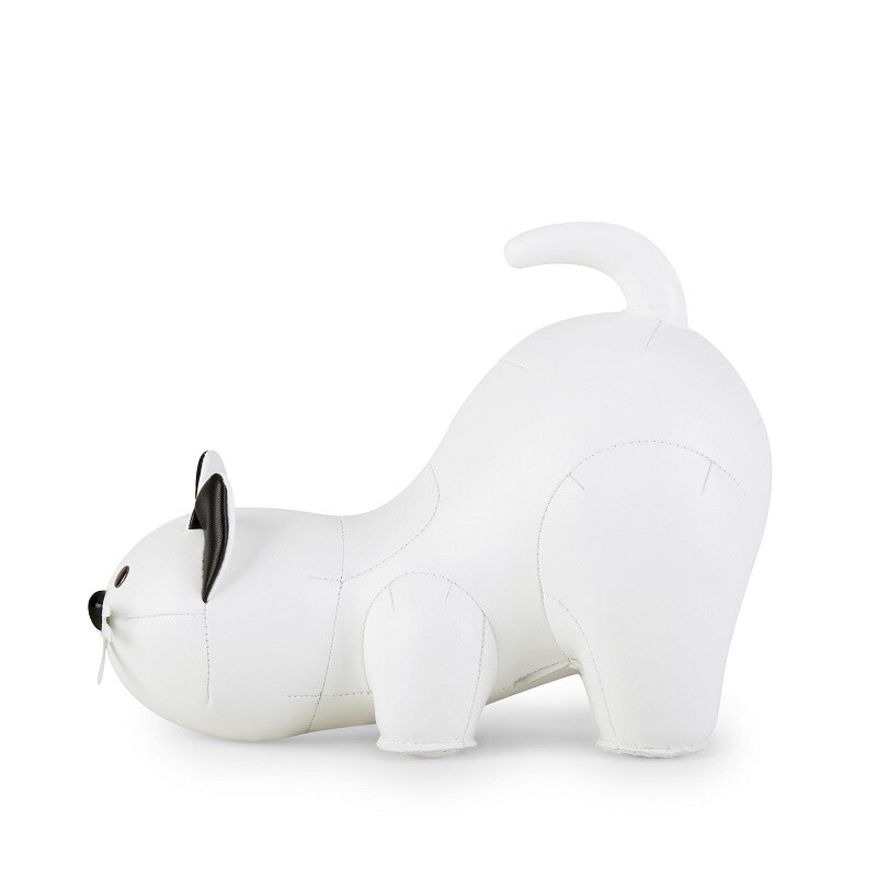 bookend cat - white