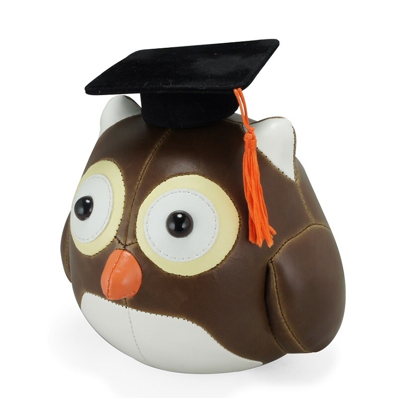 bookend owl with cap
